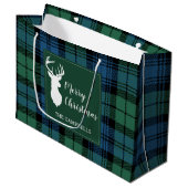 Grand Sac Cadeau Noël Tartan Clan Campbell Plaid Personnalisé (Devant Angle)