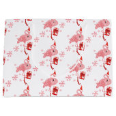 Grand Sac Cadeau Noël tropical du Flamant rose rose (Devant)