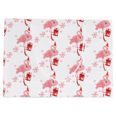 Grand Sac Cadeau Noël tropical du Flamant rose rose (Dos)