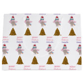 Grand Sac Cadeau Noël Unicorne Santa Hat Gold Parties scintillant A (Devant)