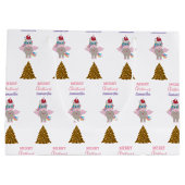 Grand Sac Cadeau Noël Unicorne Santa Hat Gold Parties scintillant A (Dos)