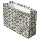 Grand Sac Cadeau Noël vert et beige (Dos Angle)