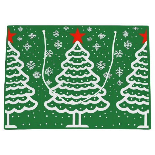 Grand Sac Cadeau Noël vert et rouge (Devant)