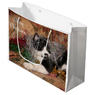 Grand Sac Cadeau Noël vilain de minou de smoking