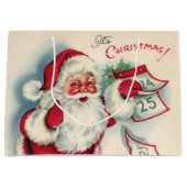 Grand Sac Cadeau Noël vintage rétro Père Noël