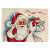 Grand Sac Cadeau Noël vintage rétro Père Noël