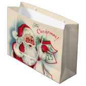 Grand Sac Cadeau Noël vintage rétro Père Noël