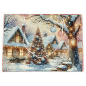 Grand Sac Cadeau Noël Whimsical Folk Village (Devant)