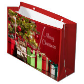 Grand Sac Cadeau Noël Yorkie (Devant Angle)