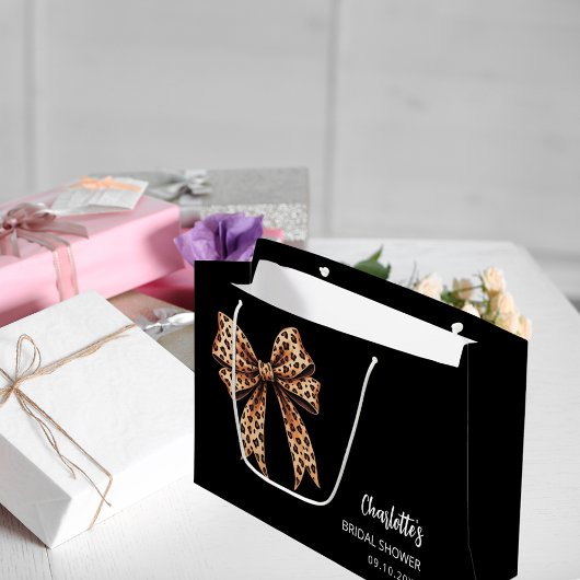 Grand Sac Cadeau Nœud à imprimé léopard noir Enterrement de vie de 