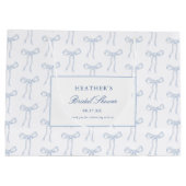 Grand Sac Cadeau Noeud Papillon Toile Bleu Mariage Toile Bleue Show (Dos)