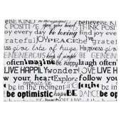 Grand Sac Cadeau Noir Blanc Inspiration Mots Noël (Dos)