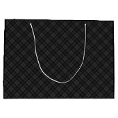 Grand Sac Cadeau Noir blanc tartan plaid hiver Noël motif (Dos)