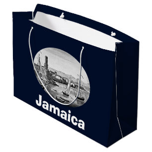 Grand Sac Cadeau Noir et blanc 1888 Vieux-Port Royal Jamaïque