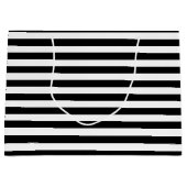 Grand Sac Cadeau Noir et blanc barrés (Devant)