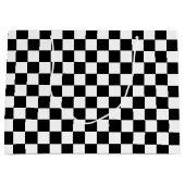 Grand Sac Cadeau Noir et blanc Checkered (Devant)