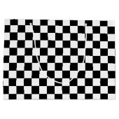 Grand Sac Cadeau Noir et blanc Checkered (Dos)