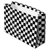 Grand Sac Cadeau Noir et blanc Checkered (Dos Angle)