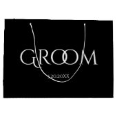 Grand sac cadeau noir et blanc de la chambre class (Dos)