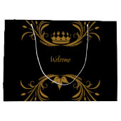 Grand Sac Cadeau Noir et or (Dos)