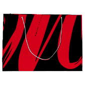 Grand Sac Cadeau Noir et rouge personnalisé unique (Dos)