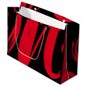 Grand Sac Cadeau Noir et rouge personnalisé unique (Devant Angle)