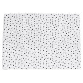 Grand Sac Cadeau Noir minimaliste & Blanc Simple Étoiles (Devant)