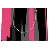 Grand Sac Cadeau Noir rose et gris   (Devant)