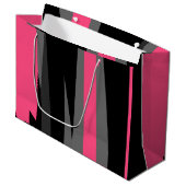 Grand Sac Cadeau Noir rose et gris   (Devant Angle)