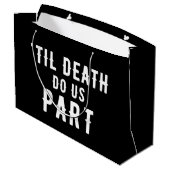Grand Sac Cadeau Noir Til Mort Faisons-nous partie Merci Mariage gr (Dos Angle)