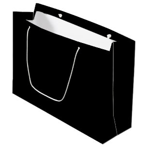 Grand Sac Cadeau Noir Uni Élégant