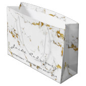 Grand Sac Cadeau Nom Abstrait Pierre en marbre blanc en or Lux mini (Dos Angle)