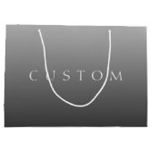 Grand Sac Cadeau Nom classique ou mot | Dégradé gris (Dos)