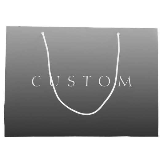 Grand Sac Cadeau Nom classique ou mot | Gris dégradé (Dos)