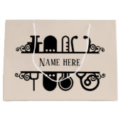 Grand Sac Cadeau nom d'ajout de l'infirmière mignonne (Devant)