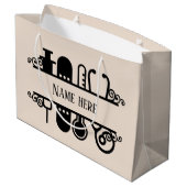 Grand Sac Cadeau nom d'ajout de l'infirmière mignonne (Dos Angle)