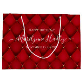 Grand Sac Cadeau Nom Date Arlequin Red Anniversaire (Dos)