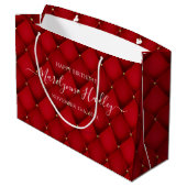 Grand Sac Cadeau Nom Date Arlequin Red Anniversaire (Dos Angle)