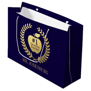 Grand Sac Cadeau Nom de coutume d'or de Faux d'appréciation de