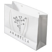 Grand Sac Cadeau Nom de fleur sauvage (Devant Angle)
