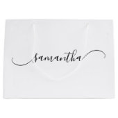 Grand Sac Cadeau Nom de la signature de lessive courbe classique (Devant)