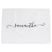 Grand Sac Cadeau Nom de la signature de noeud noir (Devant)