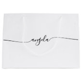 Grand Sac Cadeau Nom de la signature du verre noir (Devant)