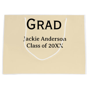 Grand Sac Cadeau Nom de lettre gras diplômé promotion 20XX jaune pa