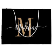 Grand Sac Cadeau Nom de monogramme personnalisé Flèches de script m (Dos)