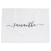 Grand Sac Cadeau Nom de signature de la fille noire (Devant)