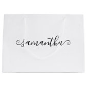 Grand Sac Cadeau Nom de signature de vaguelette bouclée courte (Devant)