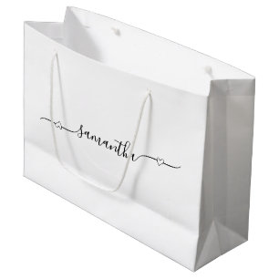 Grand Sac Cadeau Nom de signature Heart Swash