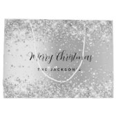 Grand Sac Cadeau Nom des étincelles de Noël (Dos)