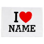 Grand Sac Cadeau Nom du coeur (Dos)